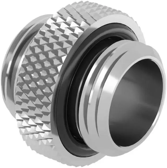 Alt view image 6 of 7 - dracaena.io 2 Pack G1/4" Thread, Male to Male Mini Extender Fitting with Tighten O-Ring, Copper Compression Fitting for PC, Premium Pipe Extension Fitting Adapter, Silver