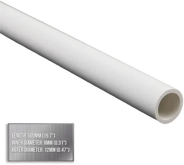 Alt view image 3 of 3 - dracaena.io 16 Pack PETG Hard Tubing - 450mm/17.7" Length, 14mm/0.55" Outer Diameter, 10mm/0.39" Inner Diameter - Rigid Pipe for Water Cooling Systems, White