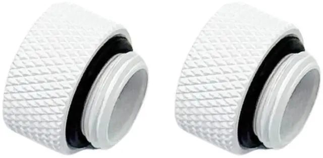 Main image of Dracaena.io 2 Pack G1/4" 7.5mm Height Male to Female Extender Fittings, Brass Compression Fittings with O Rings for PC Liquid Cooling Loop, Water Cooling Tube Connectors, White