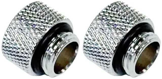 Main image of Dracaena.io 2 Pack G1/4" 10mm Height Male to Female Extender Fittings, Brass Compression Fittings with O Rings for PC Liquid Cooling Loop, Water Cooling Tube Connectors, Silver