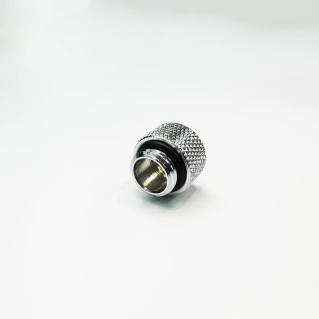 Alt view image 3 of 4 - Dracaena.io 2 Pack G1/4" 10mm Height Male to Female Extender Fittings, Brass Compression Fittings with O Rings for PC Liquid Cooling Loop, Water Cooling Tube Connectors, Silver