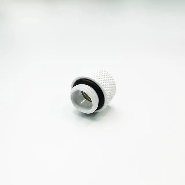 Alt view image 3 of 4 - Dracaena.io 2 Pack G1/4" 10mm Height Male to Female Extender Fittings, Brass Compression Fittings with O Rings for PC Liquid Cooling Loop, Water Cooling Tube Connectors, White