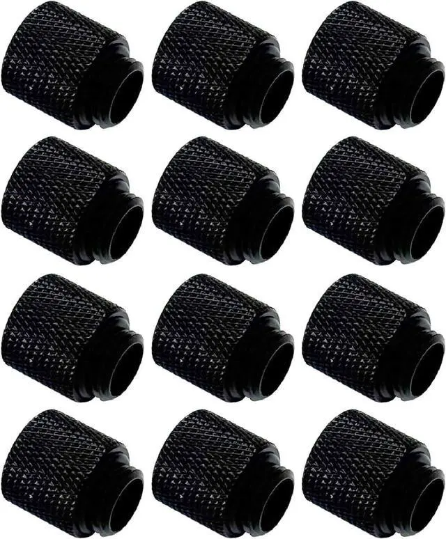 Main image of Dracaena.io 12 Pack G1/4" 15mm Height Male to Female Extender Fittings, Brass Compression Fittings with O Rings for PC Liquid Cooling Loop, Water Cooling Tube Connectors, Black