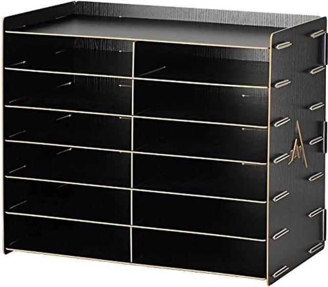 Adir Wood Paper Storage Organizer - Construction Paper Storage - Vertical  File Mail Sorter - A Stylish Look for Home, Office, Classroom and More -  Black (12 Compartment) 
