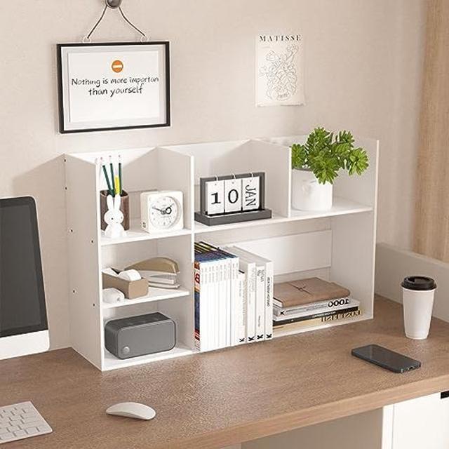 Jerry & Maggie Extra Large Desk Organizer Shelves for Office Organization,  Multi Units Storage Rack Home Office Accessories, Office Must Haves Desk  Shelf for Top of Desk, White 