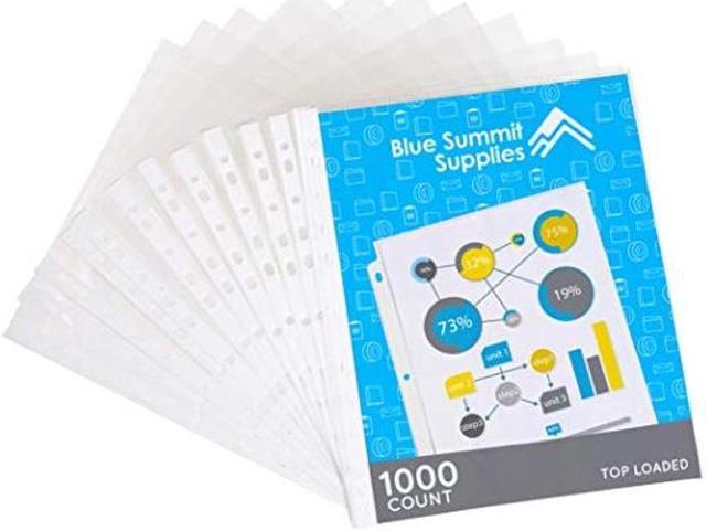 1000 Sheet Protectors 8.5 x 11, Clear Page Protectors, 11 Hole Economy  Design, Lightweight Plastic Binder Sleeves, Acid and PVC Free, Clear Plastic  Design, 9.25 x 11.25 Top Loaded 