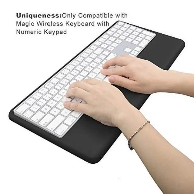 Alt view image 2 of 5 - Magic Keyboard Wrist Rest Ergonomic Keyboard Stand Compatible with Wireless Magic Keyboard 2 with Numeric Keypad (Black Silicone)