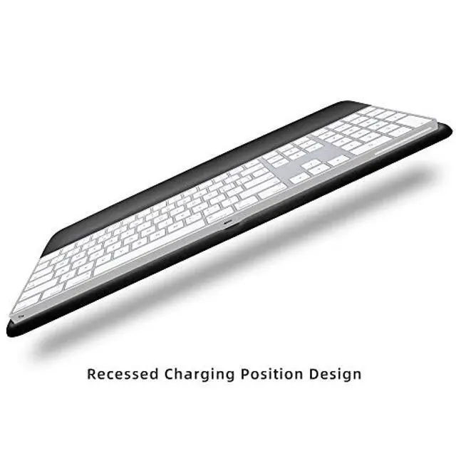 Alt view image 5 of 5 - Magic Keyboard Wrist Rest Ergonomic Keyboard Stand Compatible with Wireless Magic Keyboard 2 with Numeric Keypad (Black Silicone)