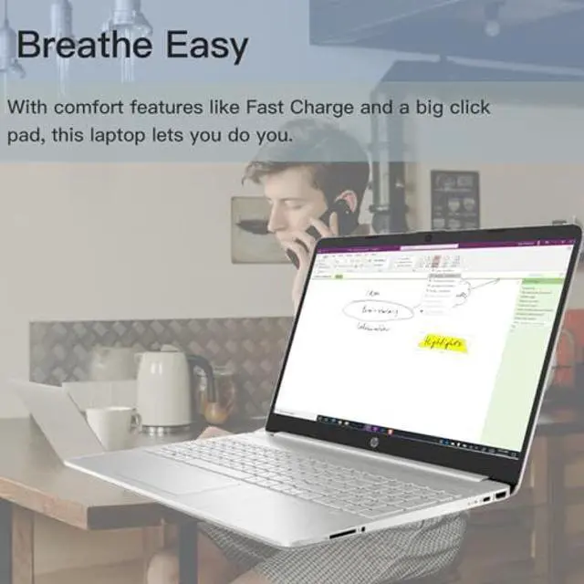 Alt view image 5 of 5 - HP 2023 15.6" HD Touchscreen Laptop, Intel Core i3-1215U (Beat i5-1135G7), 16GB RAM, 512GB SSD, Intel UHD Graphics, WiFi, Bluetooth, HDMI, USB-A&C, Long Battery Life, Windows 11 Home, Silver