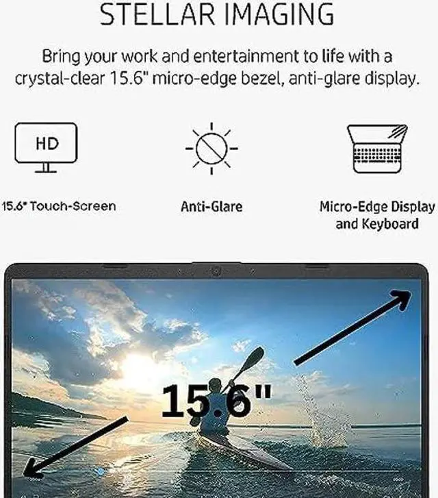 Alt view image 3 of 5 - HP 2023 15.6" Touchscreen Laptop, Intel Core i3-1215U (Up to 4.4GHz), 16GB RAM, 1TB SSD, 11 H Battery Life, Micro-Edge, Anti-Glare, Thin & Portable for Business, Win 11 Home S, Bundle with JAWFOAL
