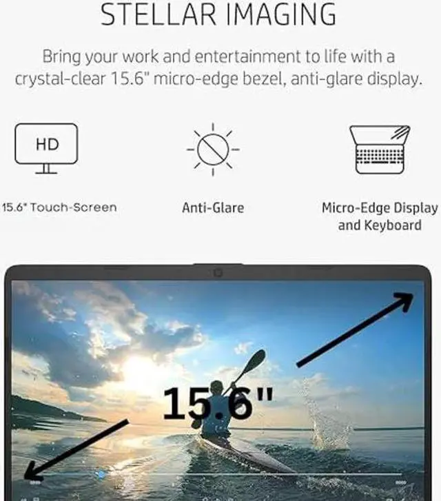 Alt view image 4 of 5 - HP 2023 Newest Touchscreen Laptop, 15.6" HD Touch, Intel Core i3-1215U (Up to 4.4GHz, Beats i5-1135G7), 16GB RAM, 1TB SSD, Intel UHD Graphics, WiFi, Bluetooth, Long Battery Life, Windows 11 Home