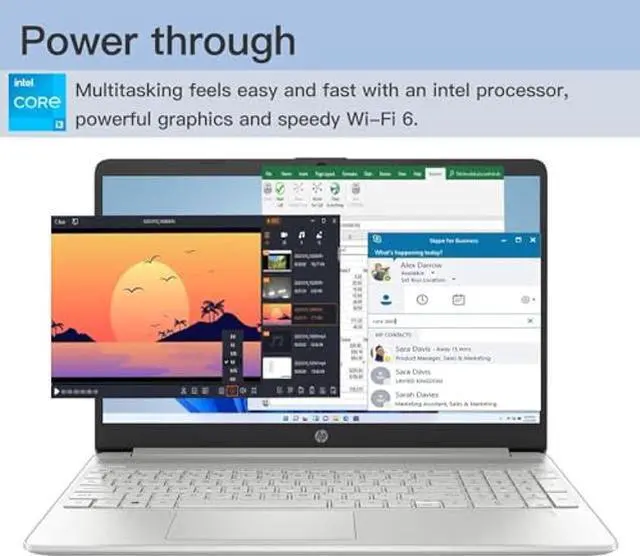 Alt view image 2 of 5 - HP 2023 Newest 15.6" Touchscreen Laptop, 12th Gen Intel i3-1215U CPU (Up to 4.4GHz), 32GB RAM, 1TB SSD, 11 H Battery Life, Micro-Edge, Anti-Glare, Thin & Portable for Business, Win 11 Home S