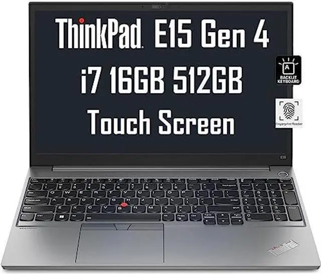 Main image of Lenovo ThinkPad E15 Gen 4 15.6" FHD Touchscreen (Intel 12th Gen i7-1255U, 16GB RAM, 512GB PCIe SSD, IPS) Business Laptop, Backlit Keyboard, Fingerprint, Wi-Fi 6E, 1080P Webcam, Win 11 Pro -2023