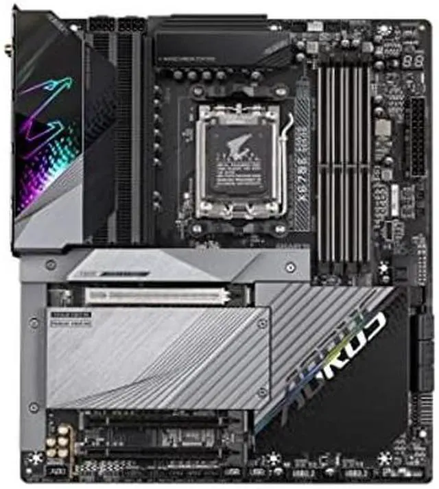 Alt view image 2 of 5 - GIGABYTE X670E AORUS Master (AM5/ LGA 1718/ AMD X670E/ EATX/ 5 Year Warranty/ DDR5/ Quad M.2, PCIe 5.0/ USB 3.2 Gen2X2 Type-C/Intel WiFi 6E/ Intel 2.5GbE LAN/Q-Flash Plus/Gaming Motherboard)