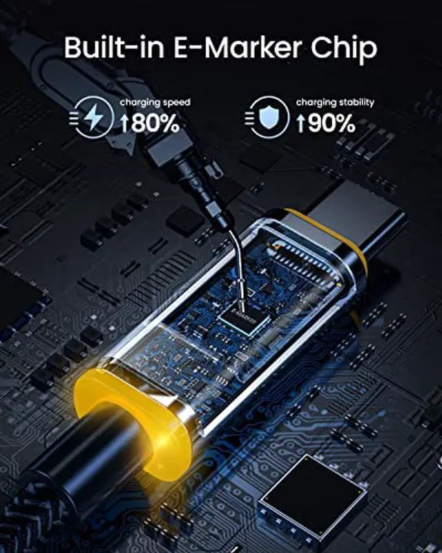 Alt view image 5 of 5 - AOHI 140W USB C to USB C Cable with Display, Magline USB C Cable Nylon 4ft Type C Fast Charging Cable Cord Compatible with iPhone 15 Pro Max, Galaxy, MacBook Pro/Air, iPad Pro/Air, Pixel and More