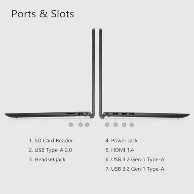 Alt view image 5 of 5 - Dell Inspiron 3000 Series 3520 Laptop, 15.6" FHD Touchscreen, Intel Core i5-1155G7, 16GB DDR4 RAM, 512GB PCIe SSD, Webcam, SD Card Reader, Wi-Fi, Windows 11 Home, Black