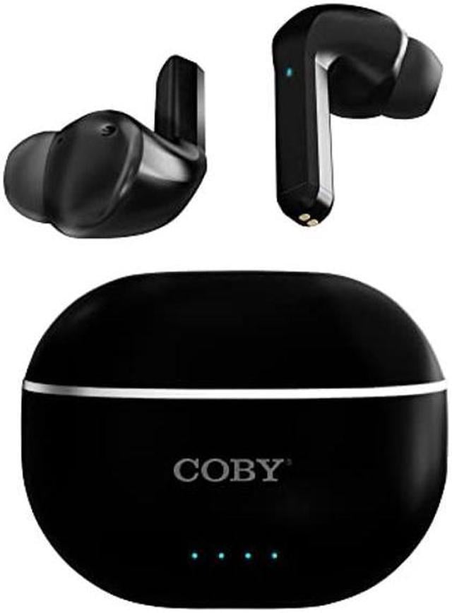 Coby Noise Canceling Earbuds Wireless Black Wireless Headphones