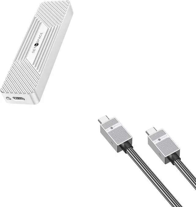 Main image of SETMSPACE M.2 NVMe+NGFF(SATA) SSD Enclosure, USB C Data Cable [40 Gbps]