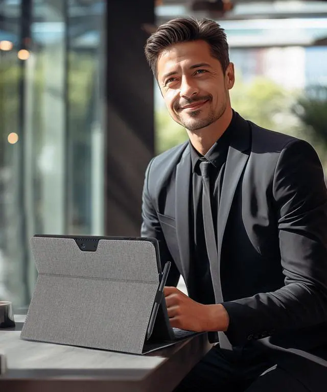 Alt view image 2 of 5 - Omnpak Microsoft Surface Pro 11/10/9 Case, Lightweight Protective, Multiple Angle, Stylus Holder, Designed for Surface 11th Edition AI 2024/Pro 9 5G 13" 2022, Compatible with Type Cover Keyboard