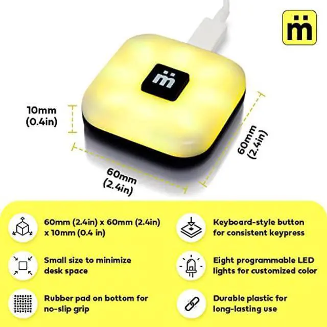 Alt view image 5 of 5 - Mutesync USB Mute Button for Zoom, Teams, and Meet. Mac and PC Compatible. Physical, Lighted, External Mute USB Mute me Button Connects via Included USB Cord.