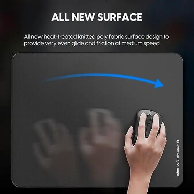 Alt view image 4 of 5 - PulsarGamingGears - eS2 Esports Professional Level Gaming Mouse Pad/Mat 4mm Thickness Anti-Slip Base Anti-Fray Precision Stitching 16.5in x 13in (L, Black)