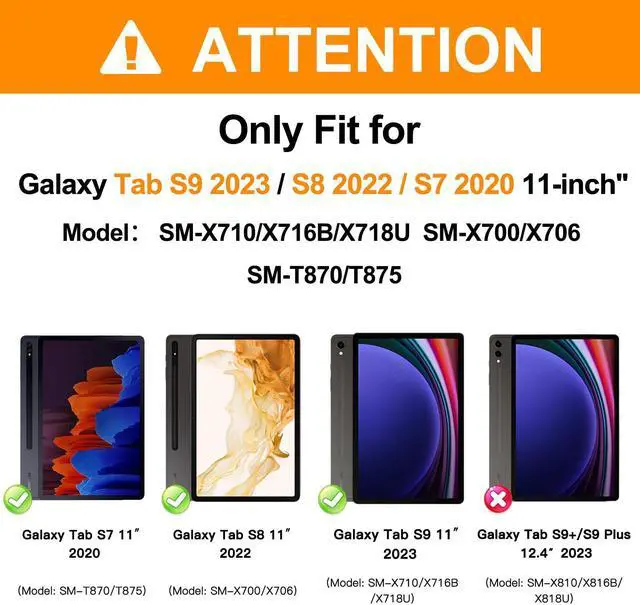 Alt view image 2 of 5 - BATYUE Case for Samsung Galaxy Tab S9 FE 10.9" inch 2023, for Galaxy Tab S9 11" inch 2023, for Galaxy Tab S8/S7 Case with S Pen Holder/Rotating Stand/Shoulder Strap, Navy Blue