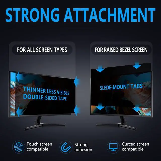 Alt view image 5 of 5 - Ceydebne Computer Privacy Screen 21.5 Inch for 16:9 Widescreen Monitor, Anti Blue Light Screen Protector - Anti-Glare - Anti-Scratch Protector Film for Data confidentiality Privacy Shield