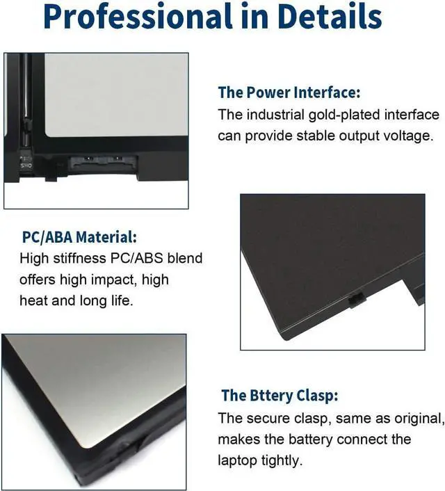 Alt view image 4 of 5 - GJKNX Type 68Wh Laptop Battery Compatible with Dell Latitude 5280 5288 5590 5580 E5580 E5490 P60F P72G001 P72G002 Precision 15 3520 3530, Replacement for 0GD1JP 451-BBZG 5YHR4 DY9NT 7.6V 4-Cell