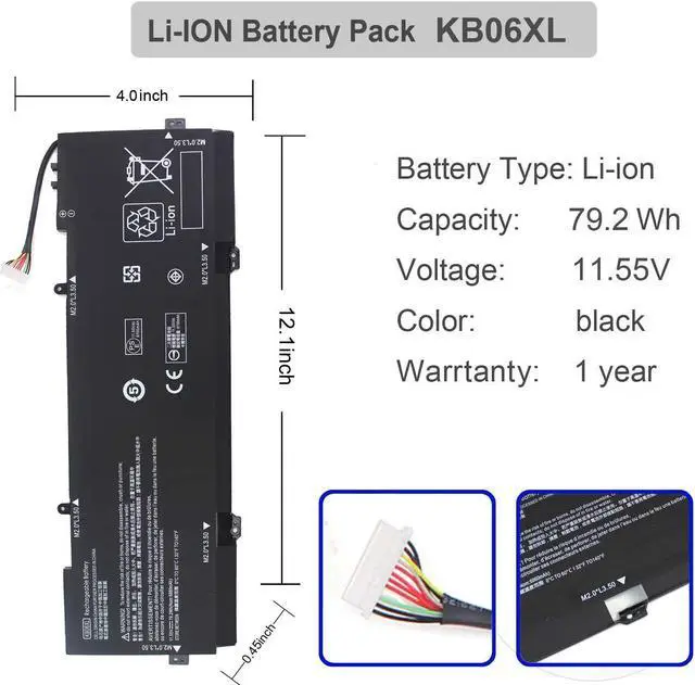Alt view image 2 of 5 - KB06XL Laptop Battery Compatible with HP Spectre X360 15-BL002XX 15-BL000NA 15-BL030NG Z6L01EA Z6K99EA Series BL000NA BL000NL BL001NX BL012DX BL101NG KBO6XL TPN-Q179 902401-2C1 902499-855 HSTNN-DB7R