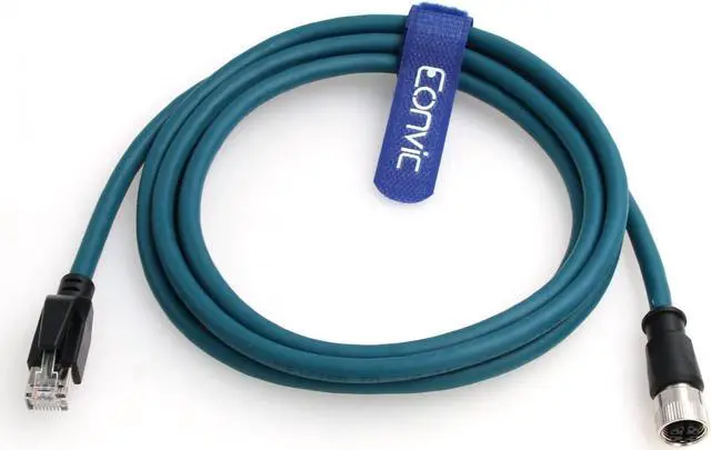 Alt view image 3 of 5 - Eonvic M12 X Code 8 Pin Female to RJ45 Cat-7e High Flex Ethernet Cable for Cognex Industrial Camera (2M)
