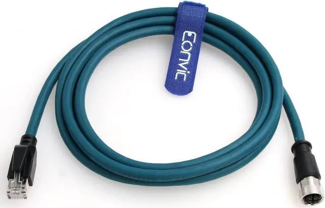 Alt view image 4 of 5 - Eonvic M12 X Code 8 Pin Female to RJ45 Cat-7e High Flex Ethernet Cable for Cognex Industrial Camera (2M)