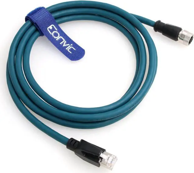 Alt view image 5 of 5 - Eonvic M12 X Code 8 Pin Female to RJ45 Cat-7e High Flex Ethernet Cable for Cognex Industrial Camera (2M)