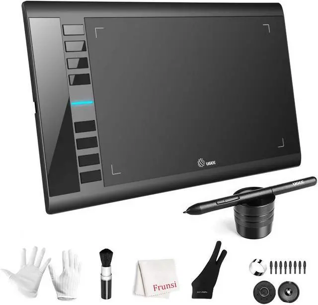 Main image of Graphics Drawing Tablet, UGEE M708 10 x 6 inch Large Drawing Tablet with 8 Hot Keys, Passive Stylus of 8192 Levels Pressure, UGEE M708 Graphics Tablet for Paint, Design, Art Creation Sketch Black