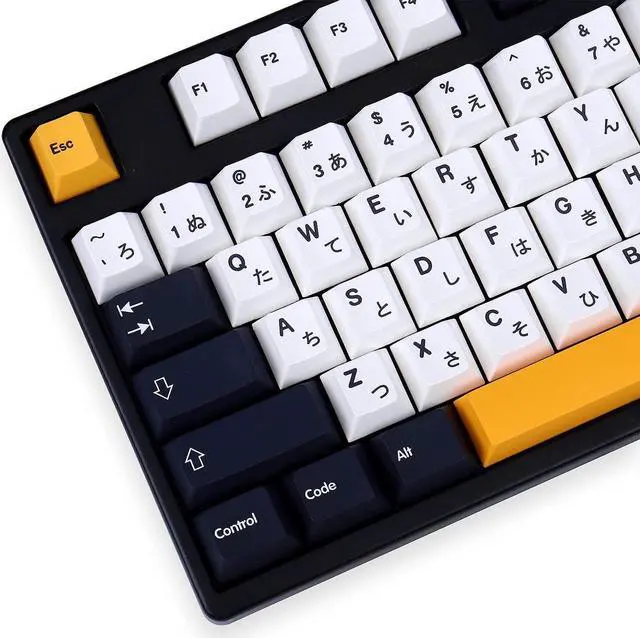 Alt view image 3 of 5 - Japanese Keycaps 133 Keys Black White Keycap Cherry Profile Dye-Sub PBT Minimalist Compatible with GH60 / GK64 / GK61 / 68/87/104 Keyboard