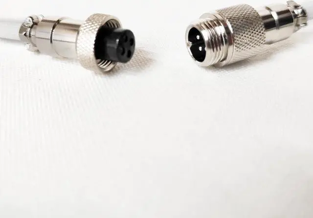 Alt view image 3 of 5 - Glacier Premium Durable Quality Braided USB-C to USB-A Coiled Cable with Detachable Metal Aviator Connector Plug for Mechanical Keyboard (White)