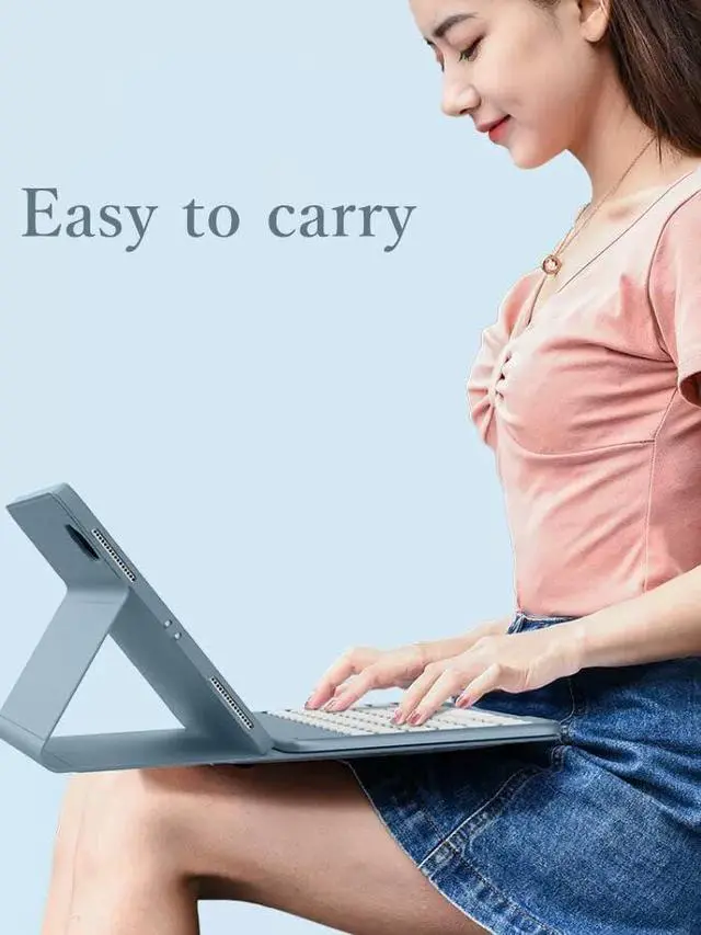 Alt view image 5 of 5 - KMXDD Cute Keyboard Case Compatible with iPad 9th 8th 7th Generation 10.2 inch/Air 3rd Gen/Pro 10.5 inch Keyboard Case Round Key Removable Keyboard Cover,Pink