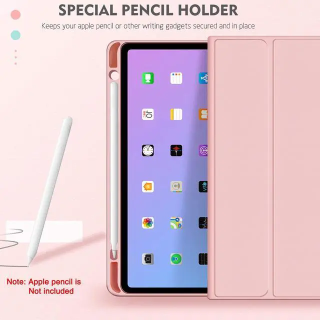 Alt view image 3 of 5 - ABEIFAN iPad Air 6th Generation 11 inch 2024 Case with Keyboard - iPad Air 5th/4th Generation 10.9 inch Case with Detachable Wireless Keyboard and Pencil Holder Auto Wake/Sleep, Pinnk