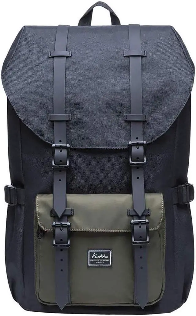Main image of KAUKKO Laptop Outdoor Backpack, Traveling Rucksack Fits 15.6 Inch Laptop(5-5-Blackgreen)