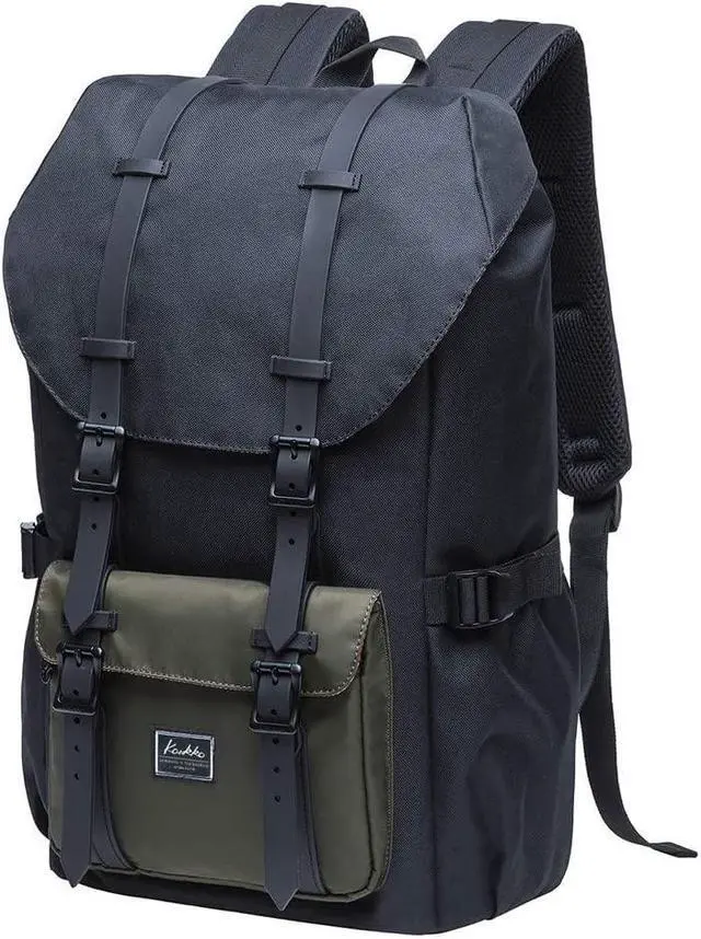Alt view image 2 of 5 - KAUKKO Laptop Outdoor Backpack, Traveling Rucksack Fits 15.6 Inch Laptop(5-5-Blackgreen)