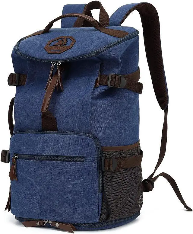 Main image of Gym Duffle Bag Backpack 4-Way Vintage canvas with Shoes Compartment for travel Sport Hiking laptop (Vintage blue) X-Large