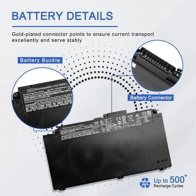 Alt view image 5 of 5 - JOTACT CD03XL Laptop Battery Compatible with HP ProBook 640 645 650 G4 G5 Series HSTNN-LB8F HSTNN-IB8B HSTNN-UB7K 931702-421 CDO3XL 931702-171 931702-541 931719-850 HSN-114C HSN-115C 48Wh 4212mAh