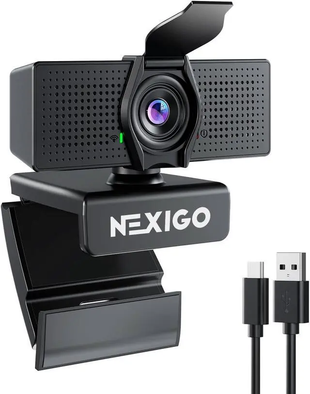 Main image of NexiGo N60 Pro (Gen 2) 1080P Webcam with Distortion-Free Lens, USB A to Type-C Data Cable, Noise Reduction Mic & Privacy Cover, for Zoom/Skype/Teams/Webex, Laptop MAC PC Desktop