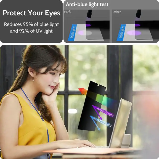 Alt view image 5 of 5 - Peslv Magnetic Privacy Screen for MacBook Pro 16 Inch (2021-2024, M1, M2, M3, M4), 16inch Removable Matte Anti Blue Light Glare Private Filter Protector for Mac Pro 16.2" Laptop