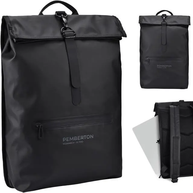 Main image of Pemberton Black Work Backpack - Waterproof Laptop Backpack for Men & Women with Laptop & Tablet Sleeves