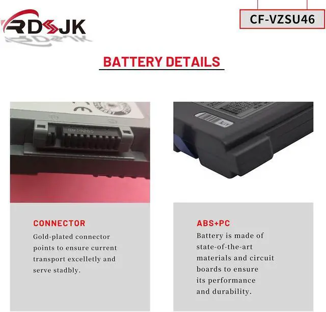 Alt view image 5 of 5 - CF-VZSU46 Laptop Battery for Panasonic Toughbook CF-30 CF-31 CF-53 CF30 CF31 CF53 CFVZSU46 CF-VZSU46R CF-VZSU46S CF-VZSU72U CF-VZSU71U CF-VZSU1430U CF-VZSU46AU CF-VZSU46U CFVZSU46U 10.65V 8550mAh