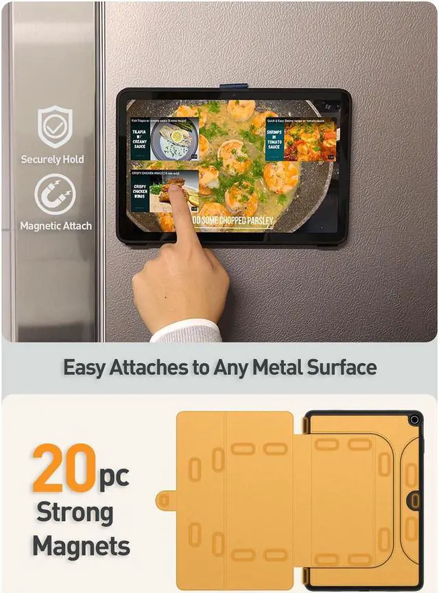 Alt view image 4 of 5 - Poetic Explorer Magnetic Folio Stand Case Designed for Google Pixel Tablet (2023), Magnetic Fidget Mount Case for Google Pixel Tablet, Khaki Yellow