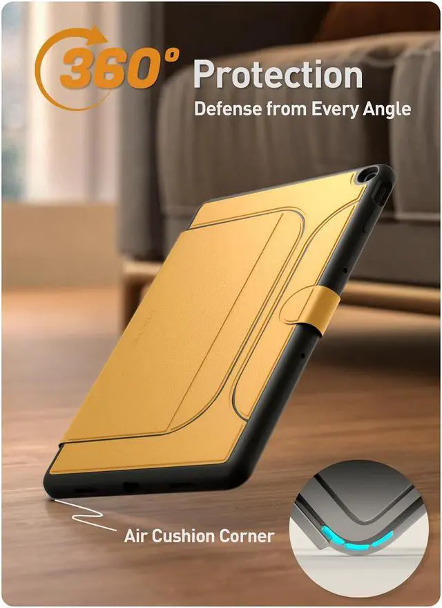 Alt view image 5 of 5 - Poetic Explorer Magnetic Folio Stand Case Designed for Google Pixel Tablet (2023), Magnetic Fidget Mount Case for Google Pixel Tablet, Khaki Yellow