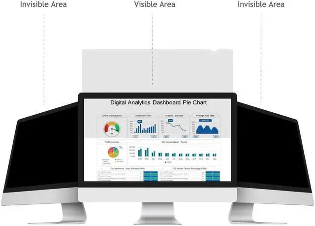 Alt view image 2 of 5 - WELINC 21 Inch (Measured diagonally) 16:10 Wide -Monitor Privacy Screen Filter - Width 17.8 Inch (452 mm), Height 11.14 Inch (283 mm) Except Edges - Please Check The Dimensions of The Screen!