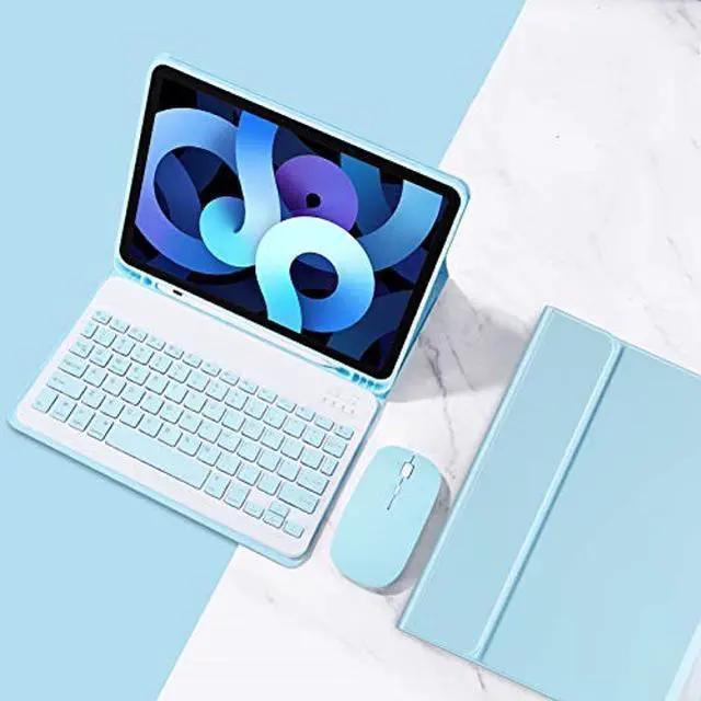 Alt view image 2 of 5 - YEEHi Color Keyboard Case for iPad Pro 11 4th Gen, iPad Pro 11" 3rd Gen - Detachable Wireless Bluetooth Keyboard Cover with Mouse (LightBlue)