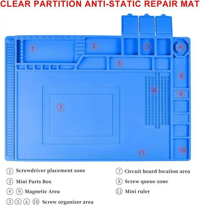 Alt view image 4 of 5 - Precision Screwdriver Set, Electronics Repair Tool Kit with Anti Static Mat, ESD Wristband,Fast Home Multi-Types Drivers for Phone, Computer, Laptop (Black)